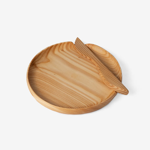 Notched Juniper Plate and Knife Set