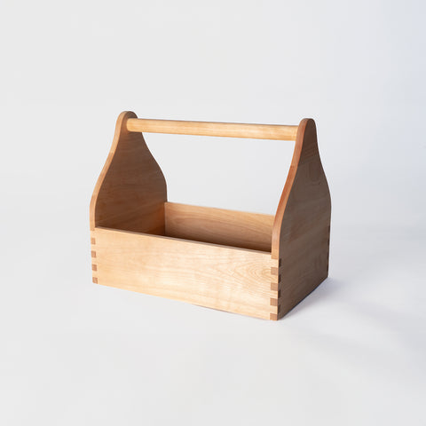 Natural Wood Tool Box / Tool Caddy With Carrying Handle